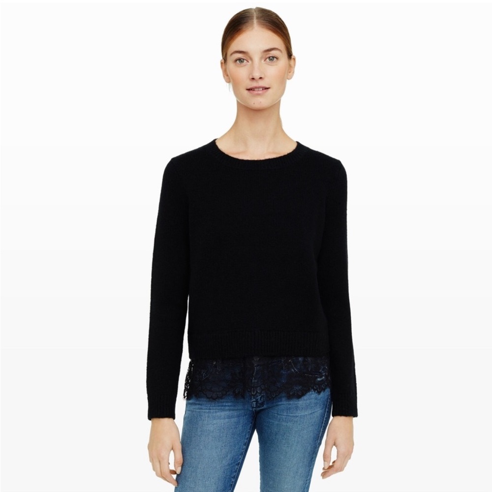 Club Monaco Jessarey Lace Hem Sweater